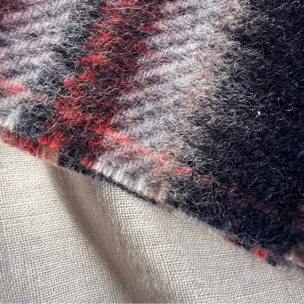 Nordstrom Cashmere Wool Blend Navy Magic Tartan Scarf NEW MSRP $89